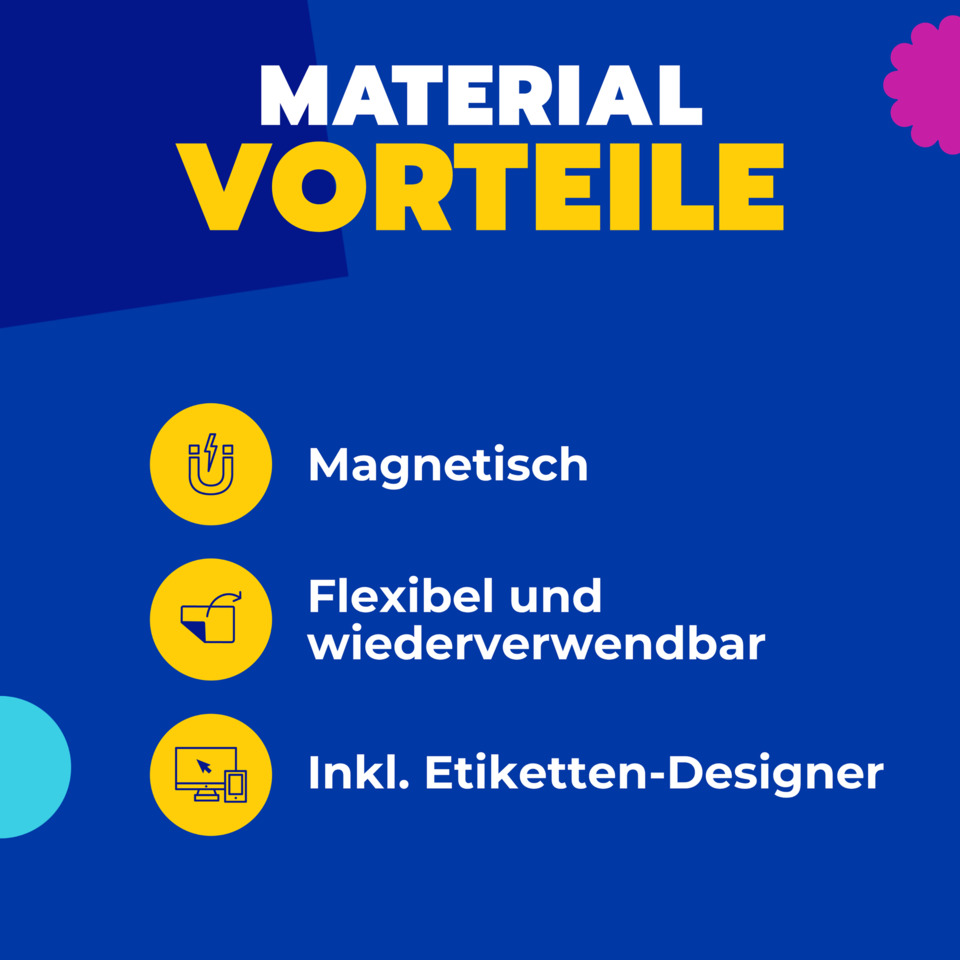  Magnetisch, Flexibel, Wiederverwendbar, Etiketten-Designer, Inkl. Markenlos