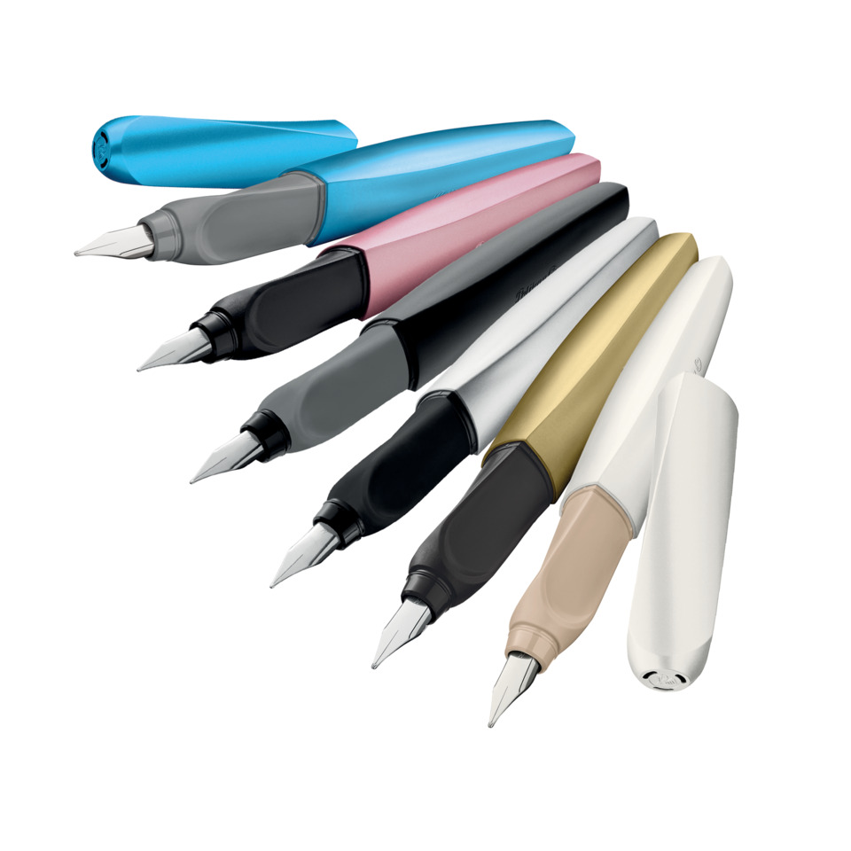 Fountain pen, Nib, Mehrfarbig, Körper aus Kunststoff, Kappe fehlt, Fountain pen, Nib, Farbige Stifte, Tintenstift, Stift-Set