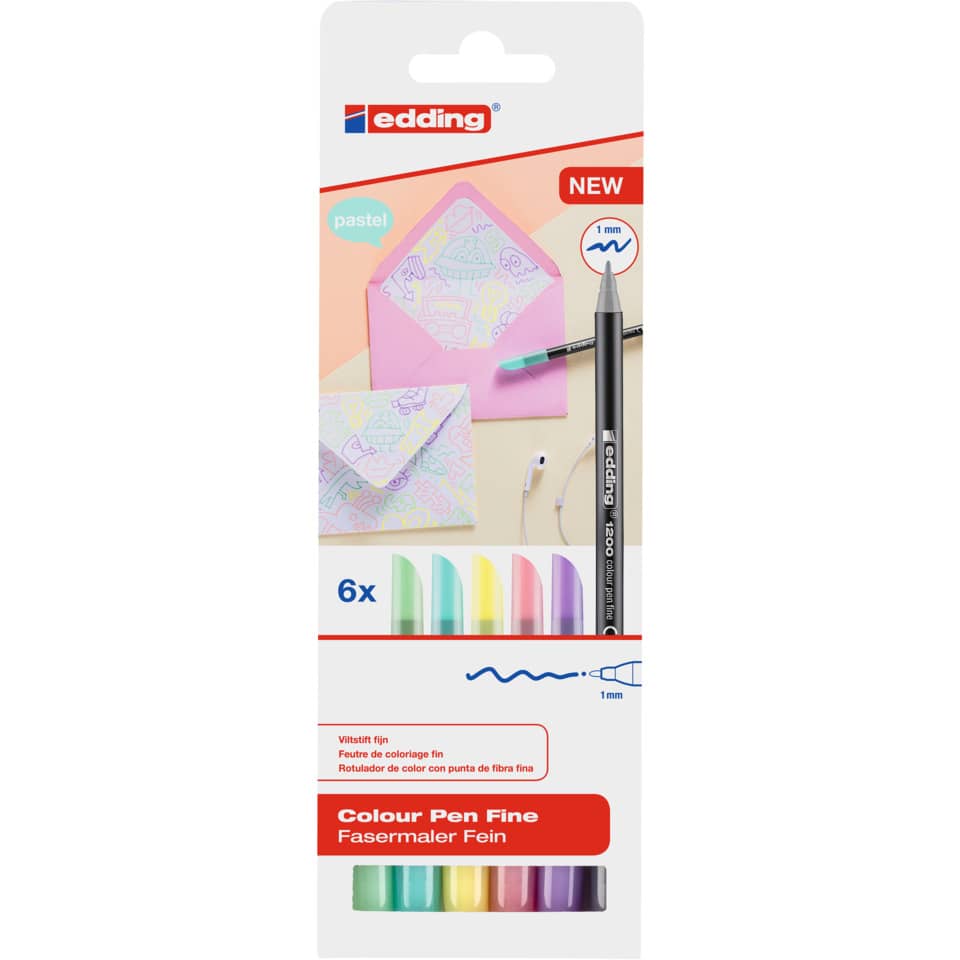 Pastell, Filzstifte, Feinspitze, 1 mm, Edding