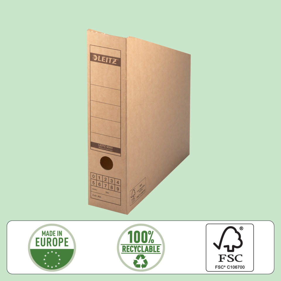 Kartonage, Versandkarton, Leitz, Hergestellt in Europa, recycelbar
