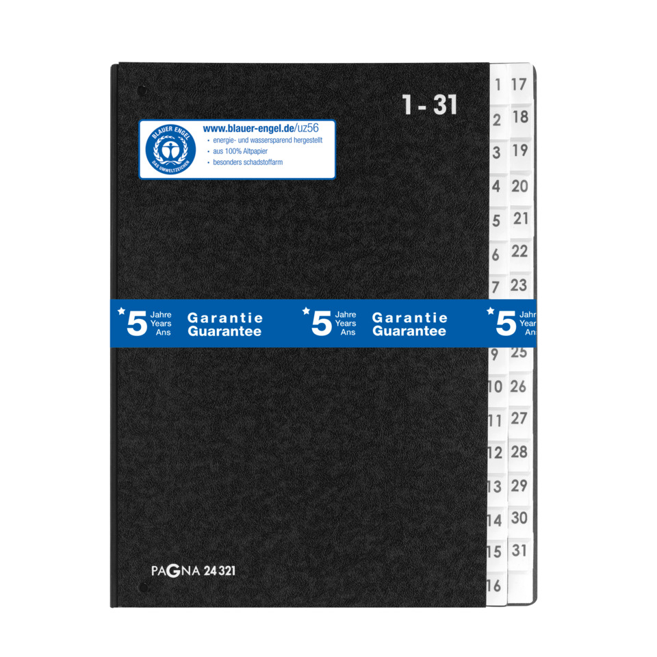 Notizbuch, Kalender, schwarze Hülle, geriffelte Seiten, A5 Größe