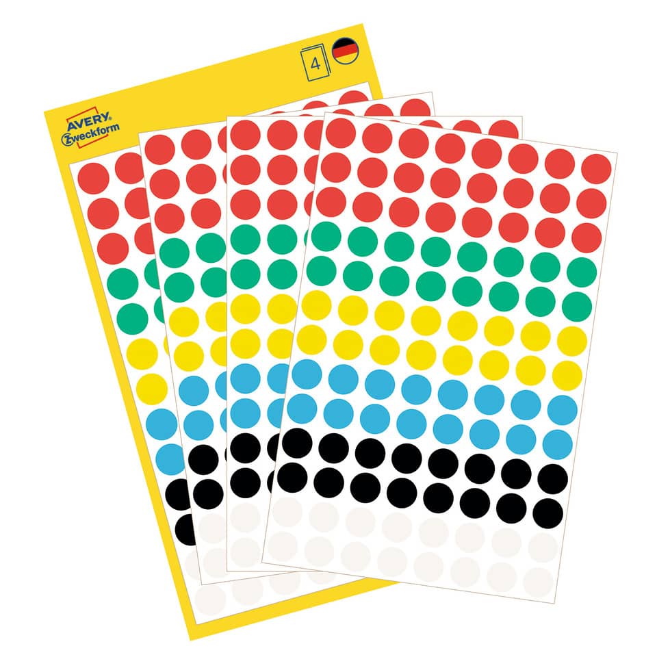 punktminken, aufkleber, bunte punkte, farbige dots, deko blätter