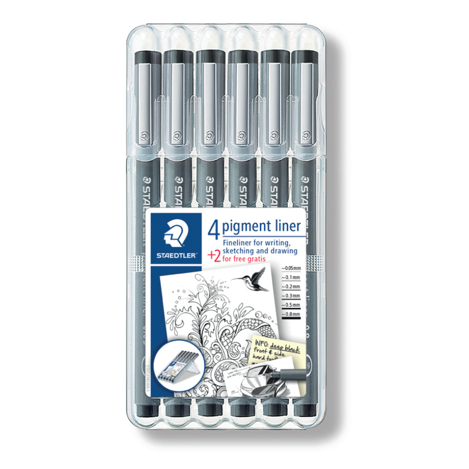 4-pigment liner, Fineliner, Zeichnenstifte, Pensel-Set, Kunstbedarf