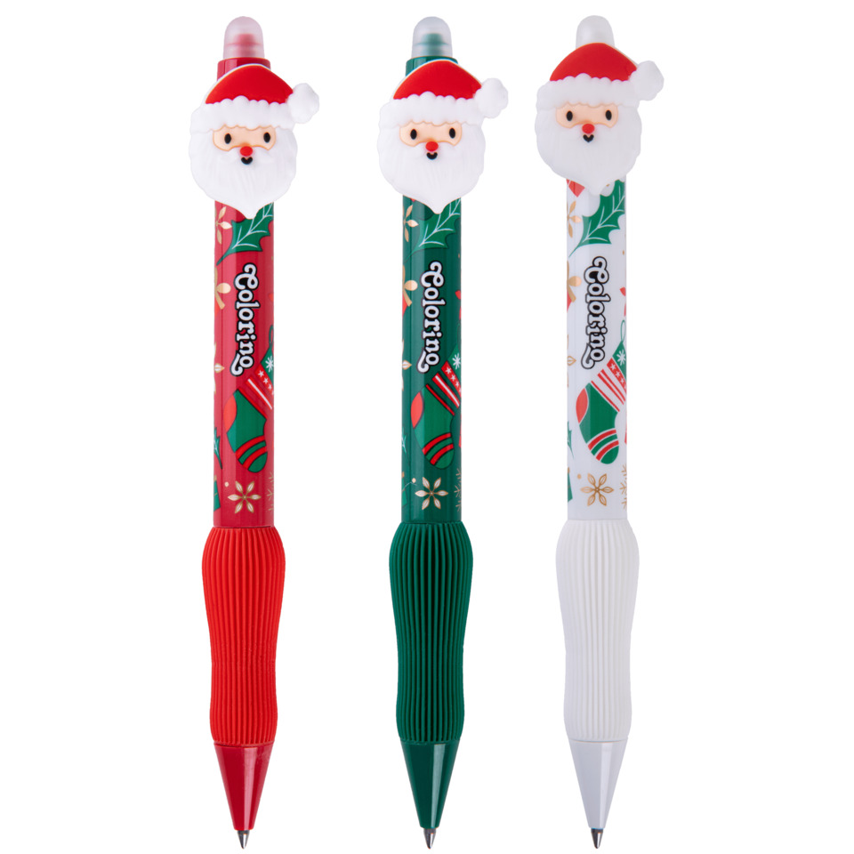 Stifte, Kugelschreiber, Weihnachtsdesign, Santa Claus, Holz- oder Kunststoffkörper