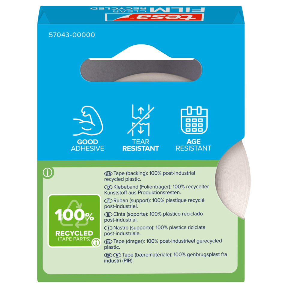 Tape, Klebeband, Wiederverwendung, 100% recycelter Kunststoff, Klebeverbindung