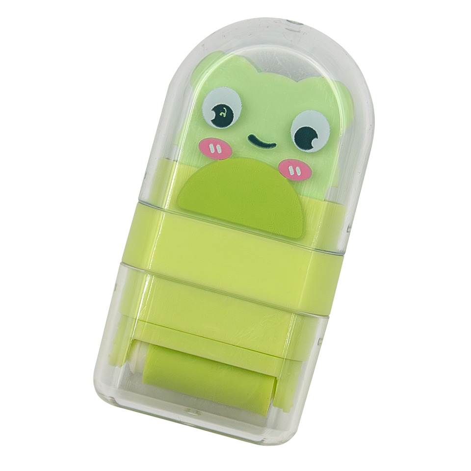 Bleistiftbleistift, Mini-Notizhalter, Tiere-Design, Grün, Klarer Case