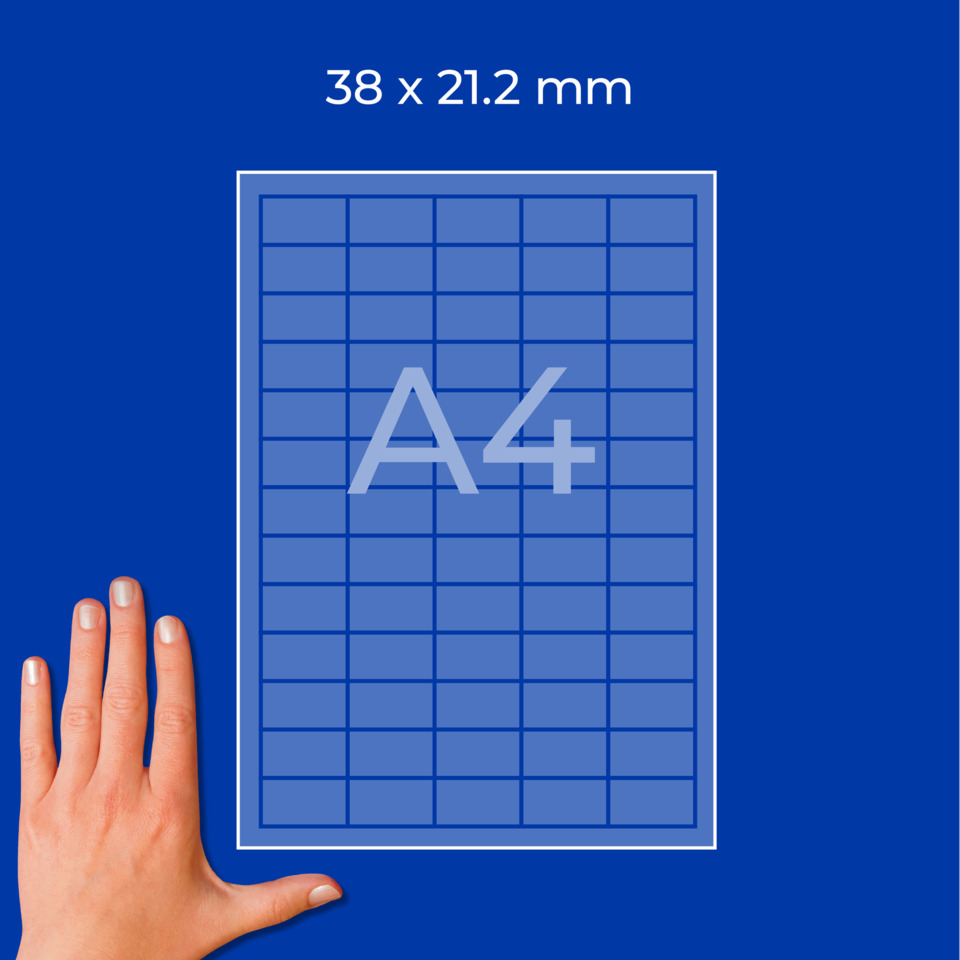 A4, Papier, Gitter, Hand, blauer Hintergrund
