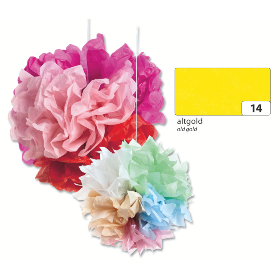 papierblumen, pompon, dekoration, bunt, altgoldkarte