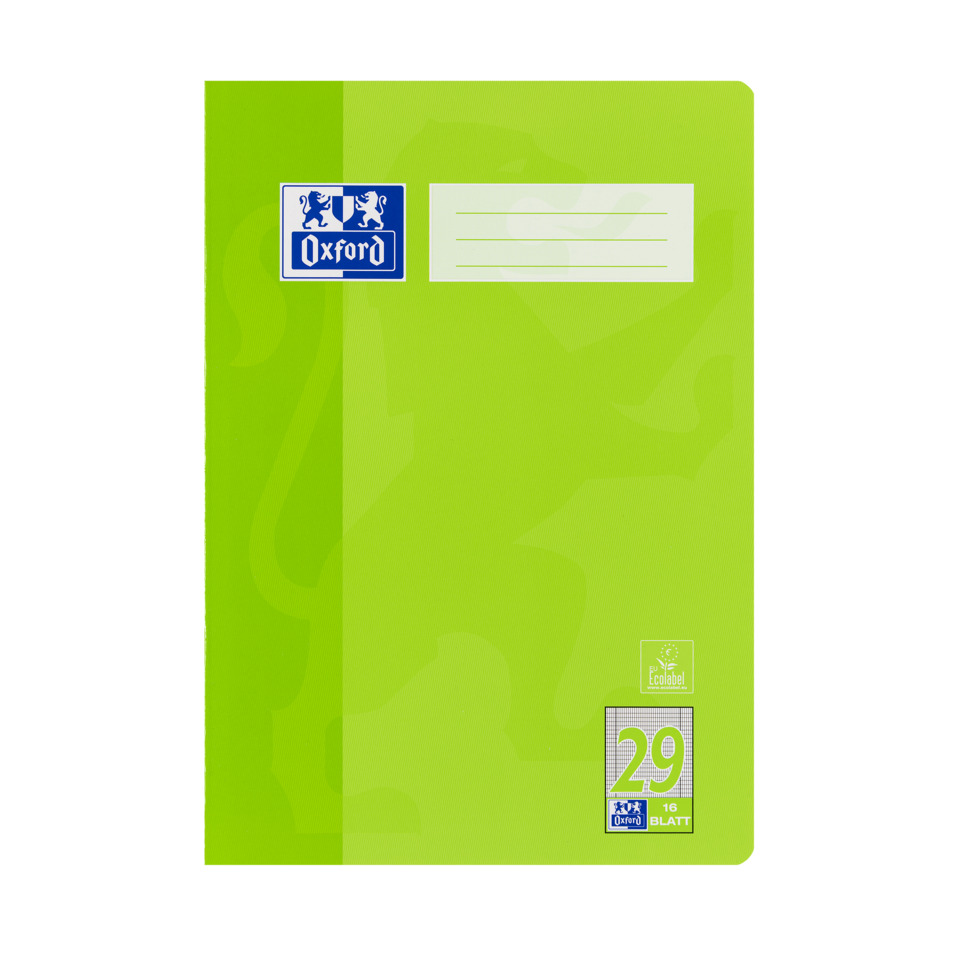 Heft, A4, 90g/m², 16 Blatt, Lin.29, rautiert mit Rand, anisgrün OXFORD 100050315