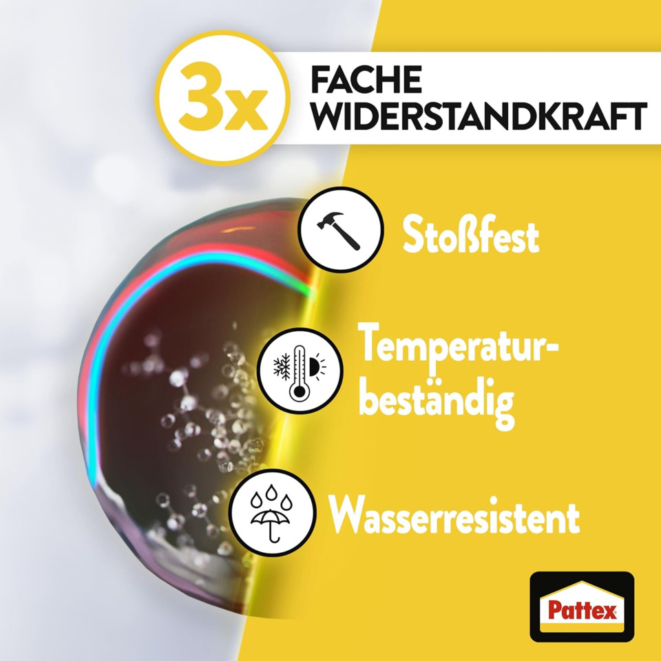 Gummi-Glas, Regenbogenfarben, Wasserbeständig, Temperaturbeständig, Pattex