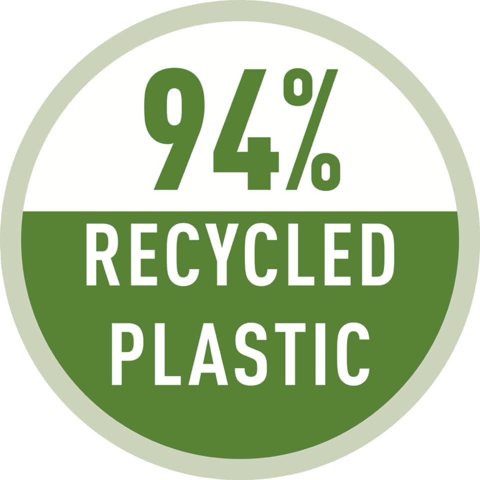 recyceltes plastik, Abzeichen, grün, runder Aufkleber, 94%