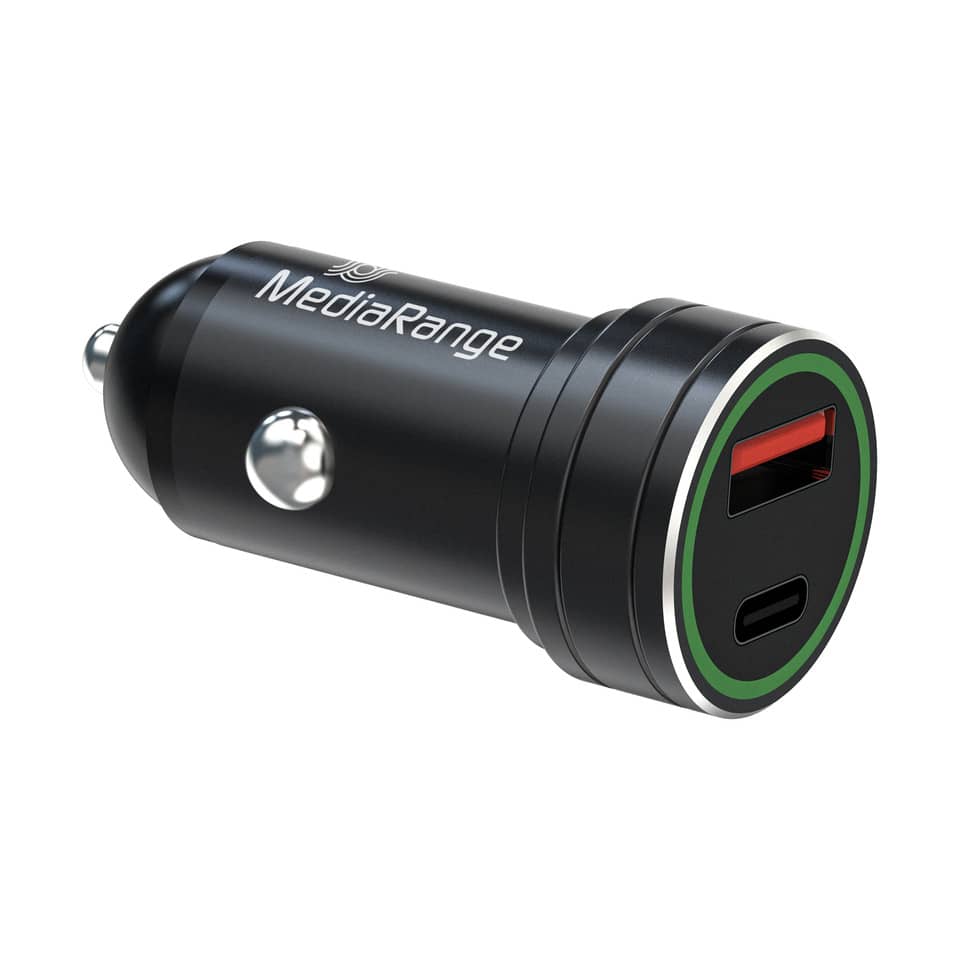 Kfz-Ladeadapter, USB-C Port, USB-A Port, Automobil-Ladegerät, MedialRange