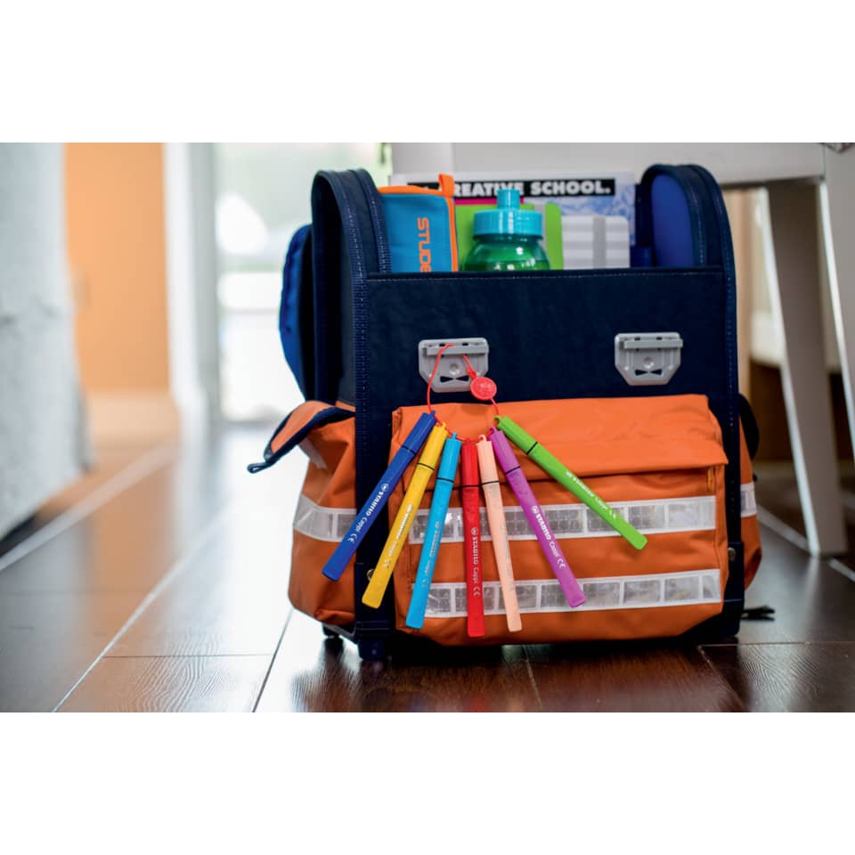 Schulrucksack, Rucksack, Stifte, Buntstifte, orange