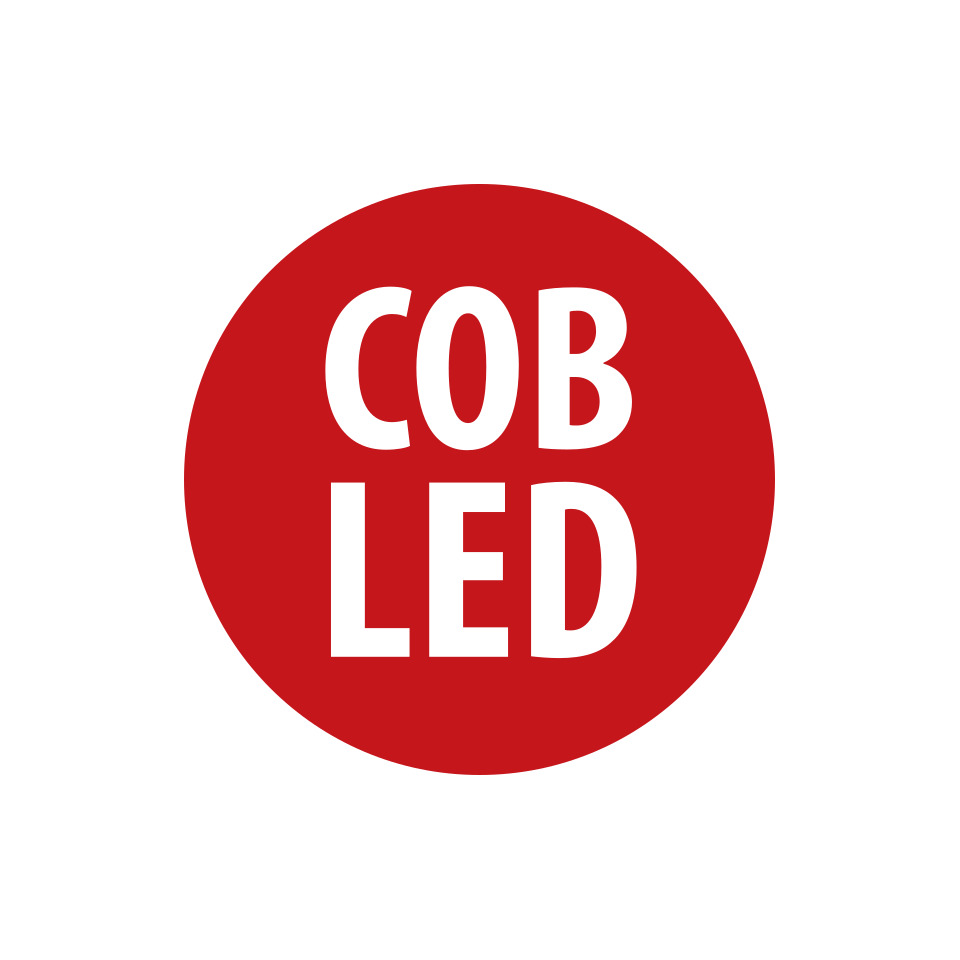 LED, cob, roter Kreis, runder Aufkleber, Hinweisschild