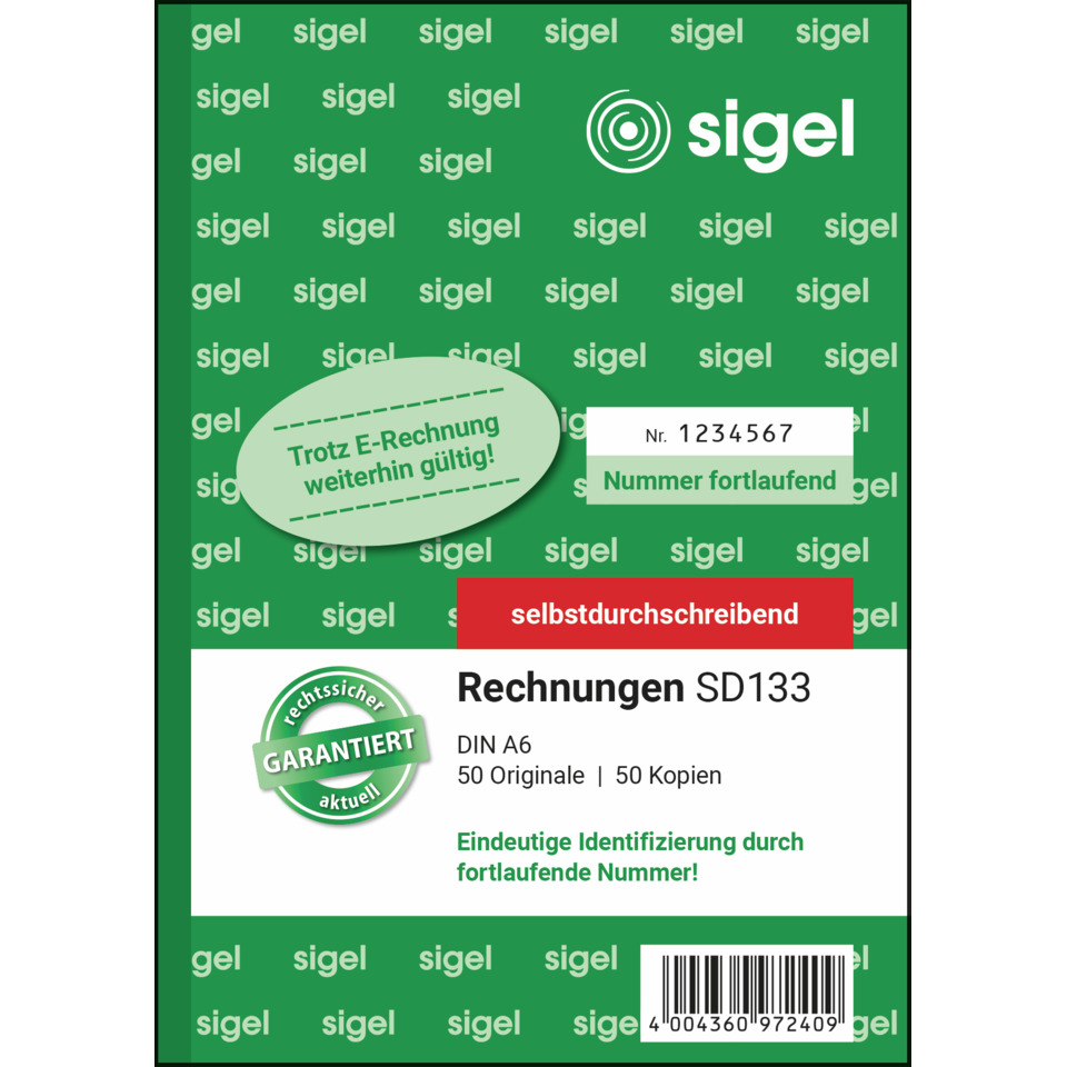 gel, sigel, rechnung, SD133, barcode