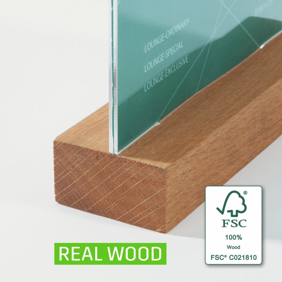 real wood, wooden block, fsc, glass mounting, brown wood