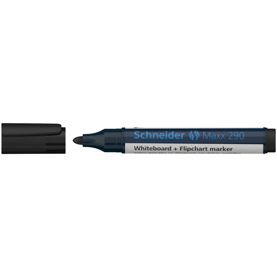 Whiteboard marker, Blue marker, Chisel tip, Schneider Maxx 290, Marker with cap