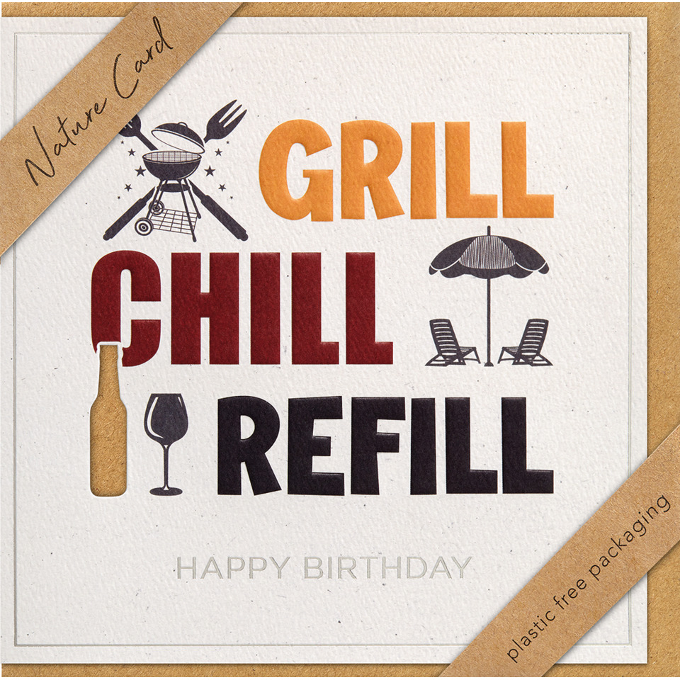 Grill, Chill, Refill, Karte, Grillparty