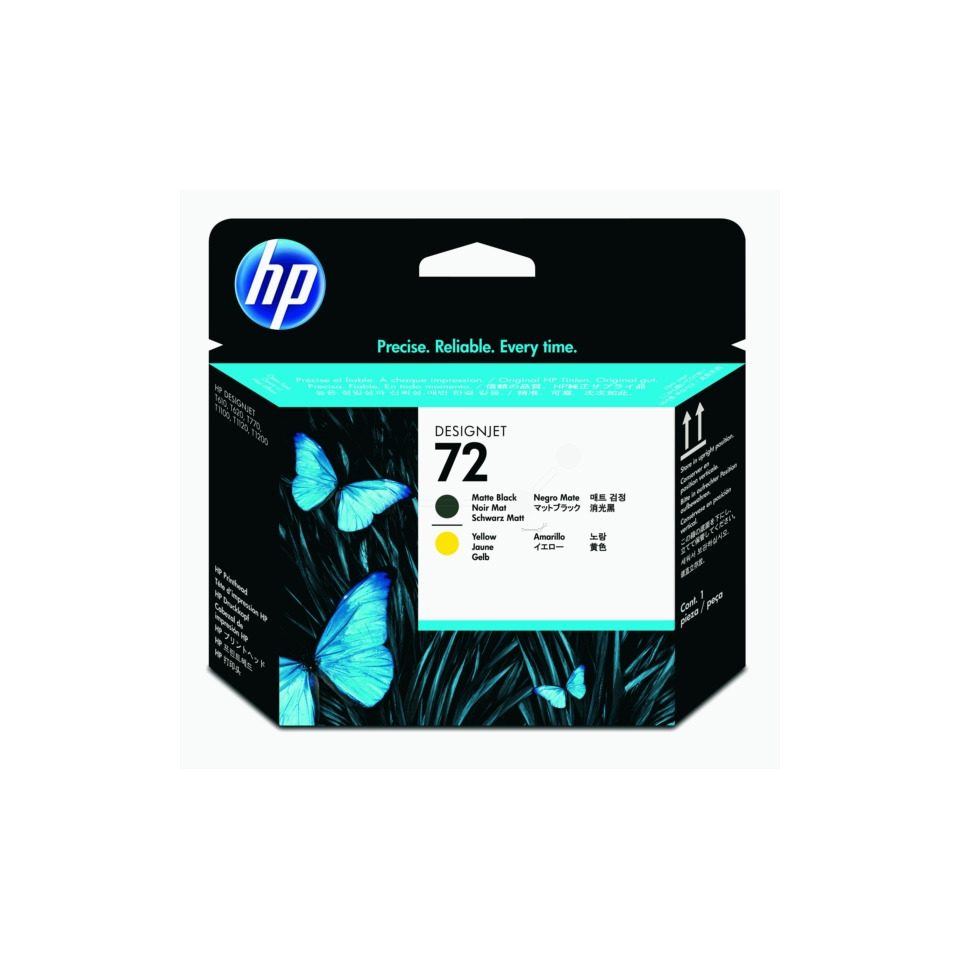 Tintenkartusche, HP Tintenpatrone, DesignJet 72, Matte Schwarz, Gelb