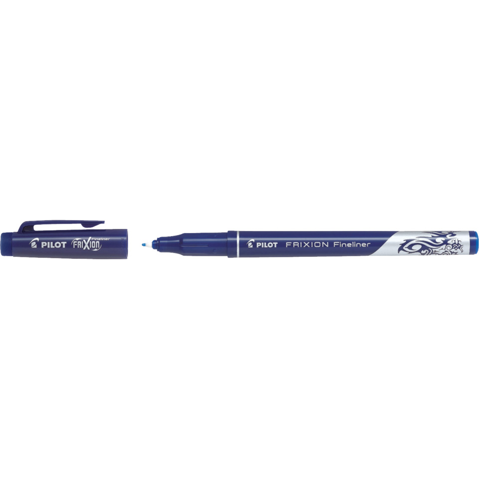 Marker, Fineliner, Blau, Stift, Kappe abgenommen, Frixion Fineliner, Kugelschreiber, Marker, Blau, Kunststoff