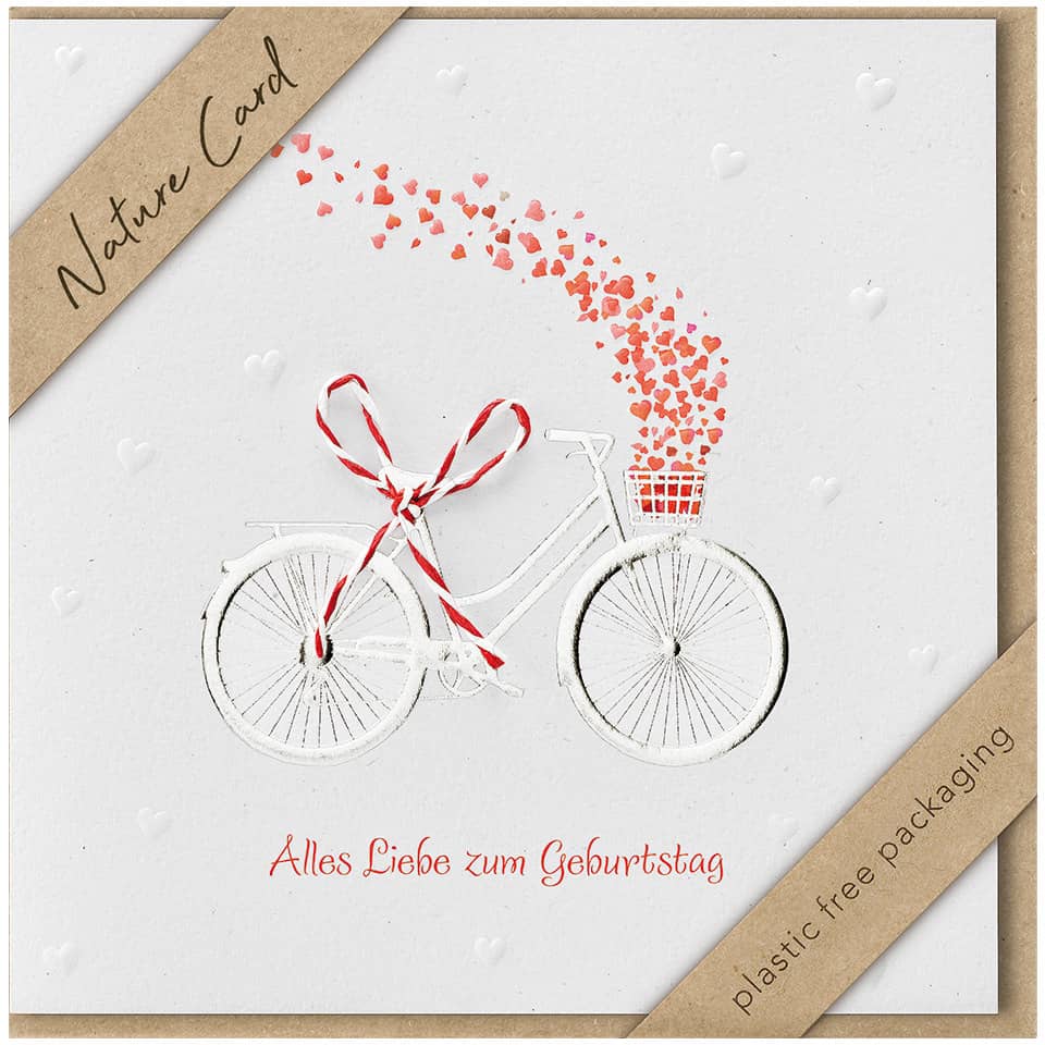 Fahrrad, Herzchen, Geschenkkarte, Räder, Geburtstag