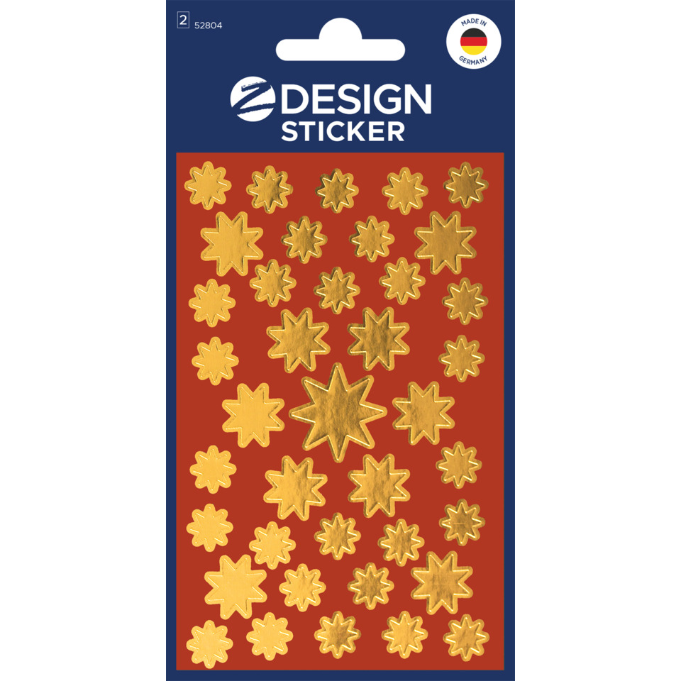 Sternform-Sticker, Goldfolie, Stern-Motive, Design-Aufkleber, Präge-Sticker