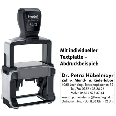 Selbstfärbestempel mit Platte 7 Zeilen   individuell TRODAT 5203P