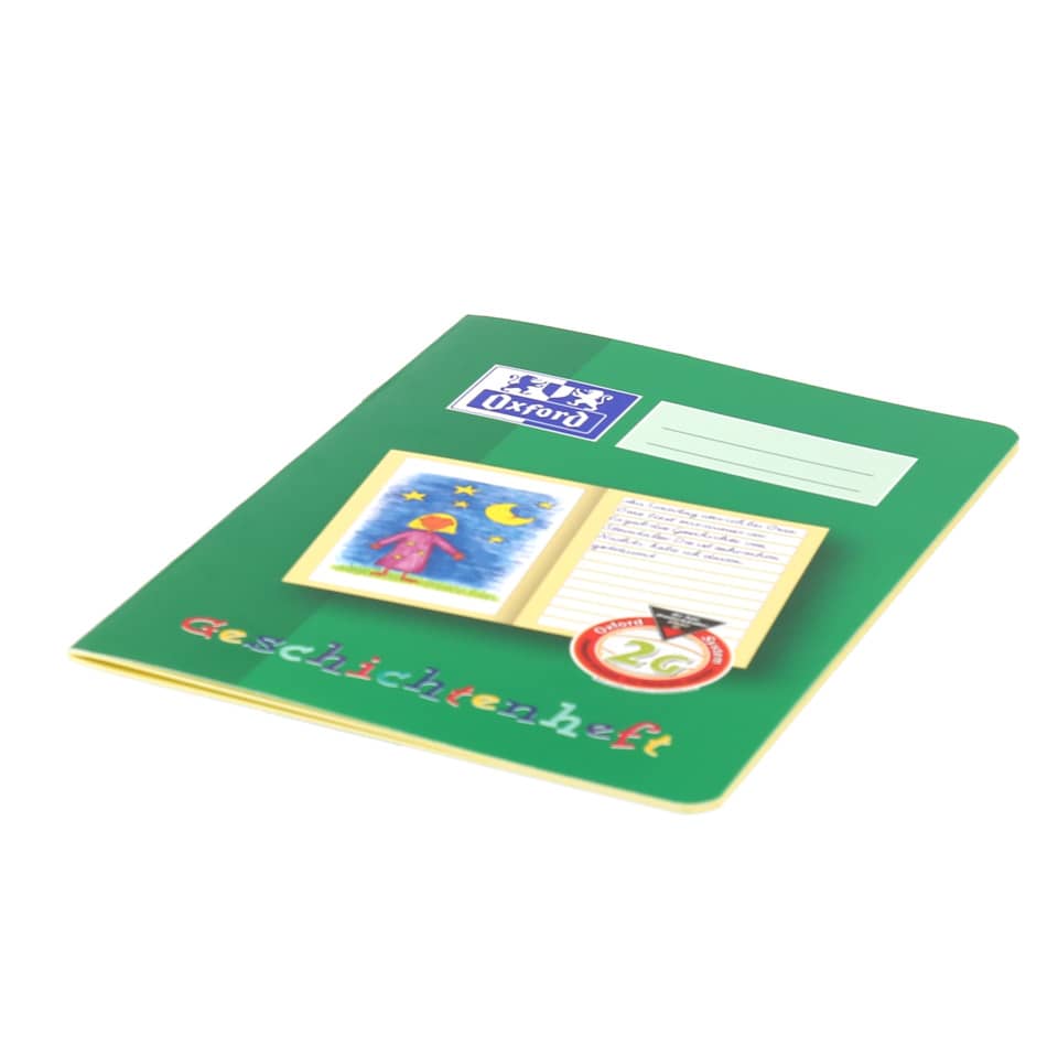 notebook, green cover, Oxford, Kinderbuch, Heft