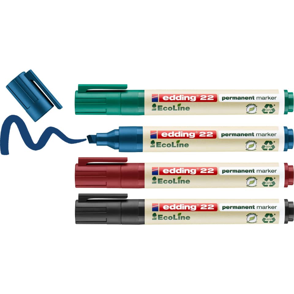 Permanent marker, EcoLine, Edding 22, color markers, Filzstifte