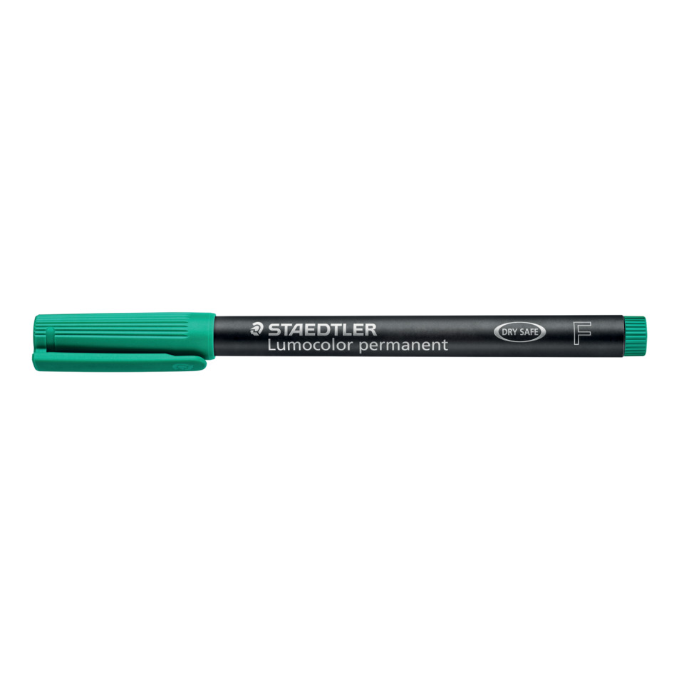 Lumocolor permanent, Dry safe, Marker, Green cap, Staedtler