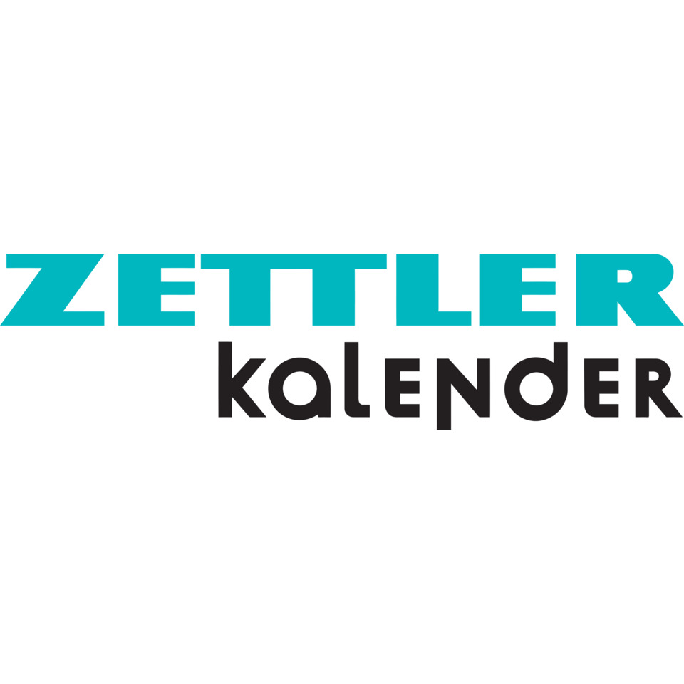 Kalender, Zettler, Logo, Druckgrafik, Schriftzug