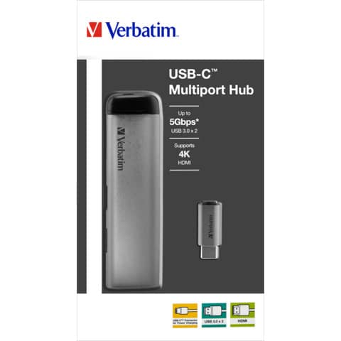 USB-Hub 3.1-C silber VERBATIM VER49140