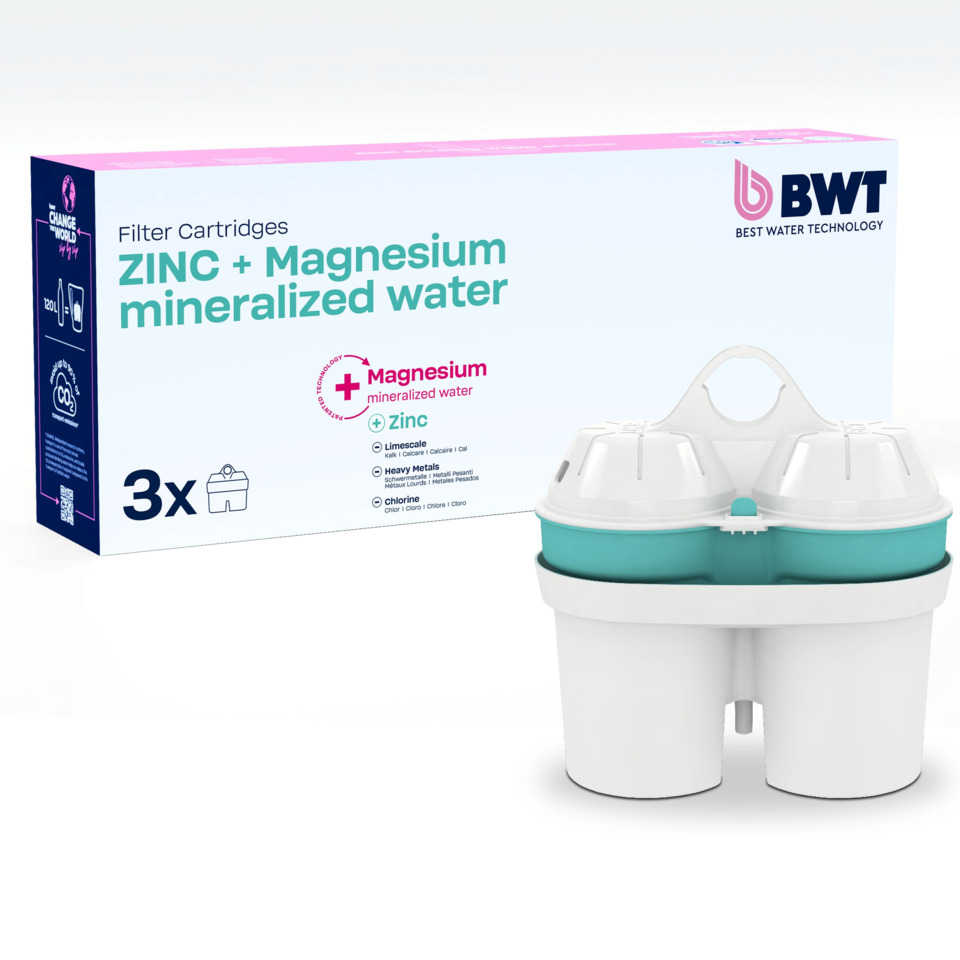Filterkartuschen, Zink-Magnesium-Wasser, Wasserfilter, Doppelbecher, 3x
