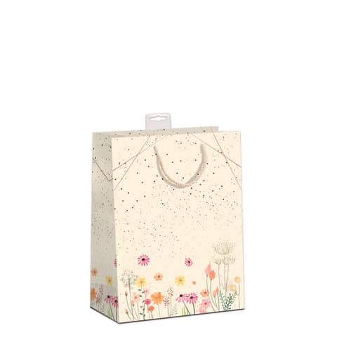 Geschenktragtasche Blümchen, 23x18x10cm, Zuckerrohrpapier SKORPION 7549-2104-M