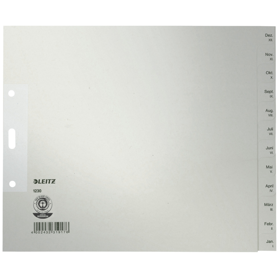 Kalender, Monatsregister, Papierscheibe, Leitz, Barcode