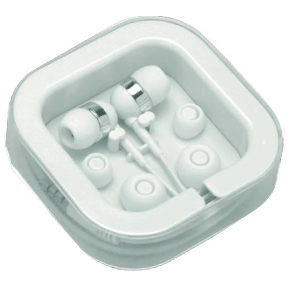 In-Ear-Kopfhörer, Ohrhörer, Weiß, Ohrhörer-Hülle, Metall Akzente