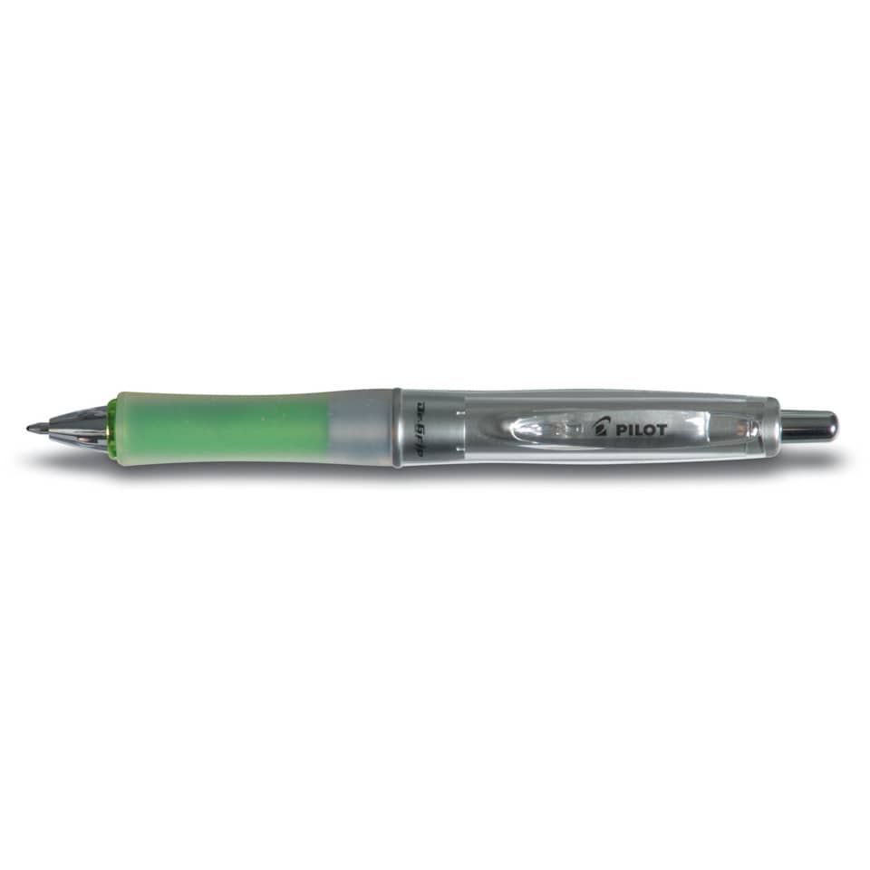 Kugelschreiber, Klickkugelschreiber, Gelschreiber, Metalldesign, grüner Griff