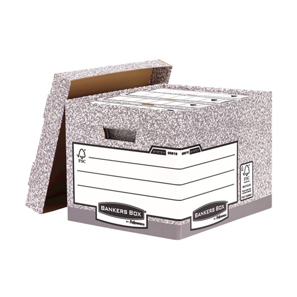 Kartonbox, Bankers Box, FSC, Beschriftung, Kleine Box