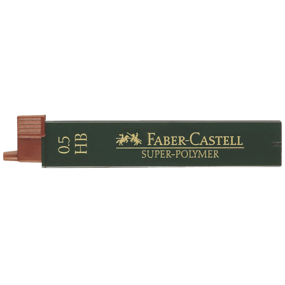 Feinmine Super Polymer HB, 0,5mm, 12 Stück, schwarz FABER CASTELL 120500