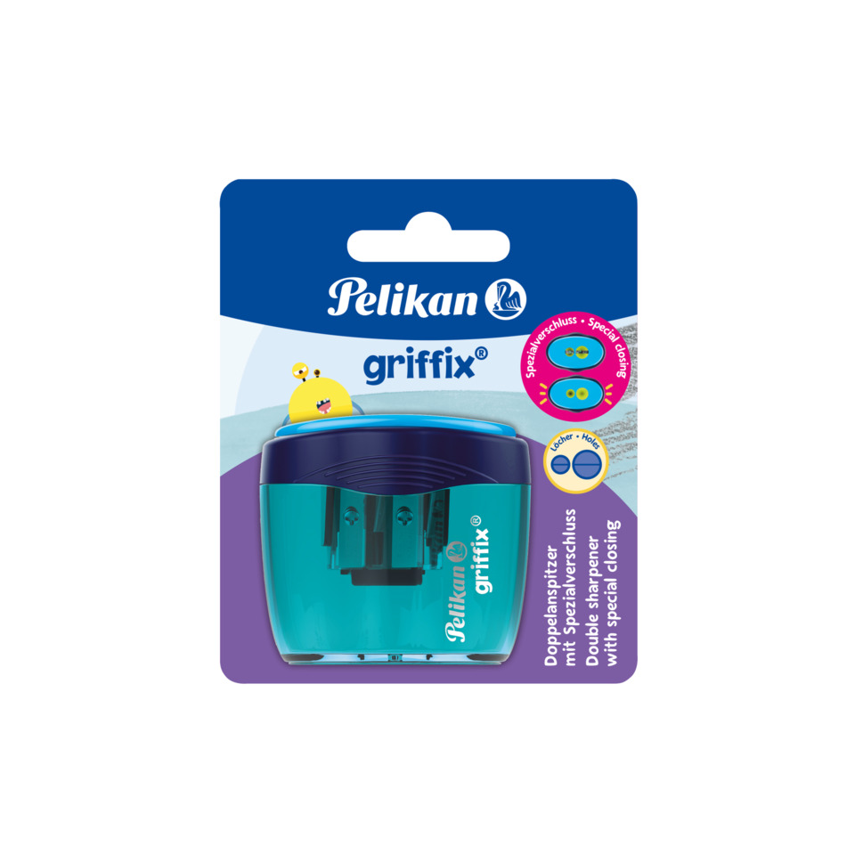 Schneiderklinge, Griffix Doppelverschluss, Kleinschäler, Teal/Blue Deckel, Pelikan Griffix