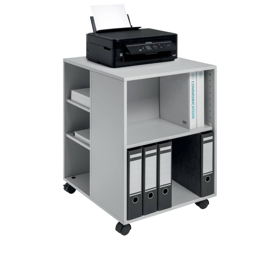 Rollwagen, Büroregal, Aktenordner, Drucker, Mobiles Regal