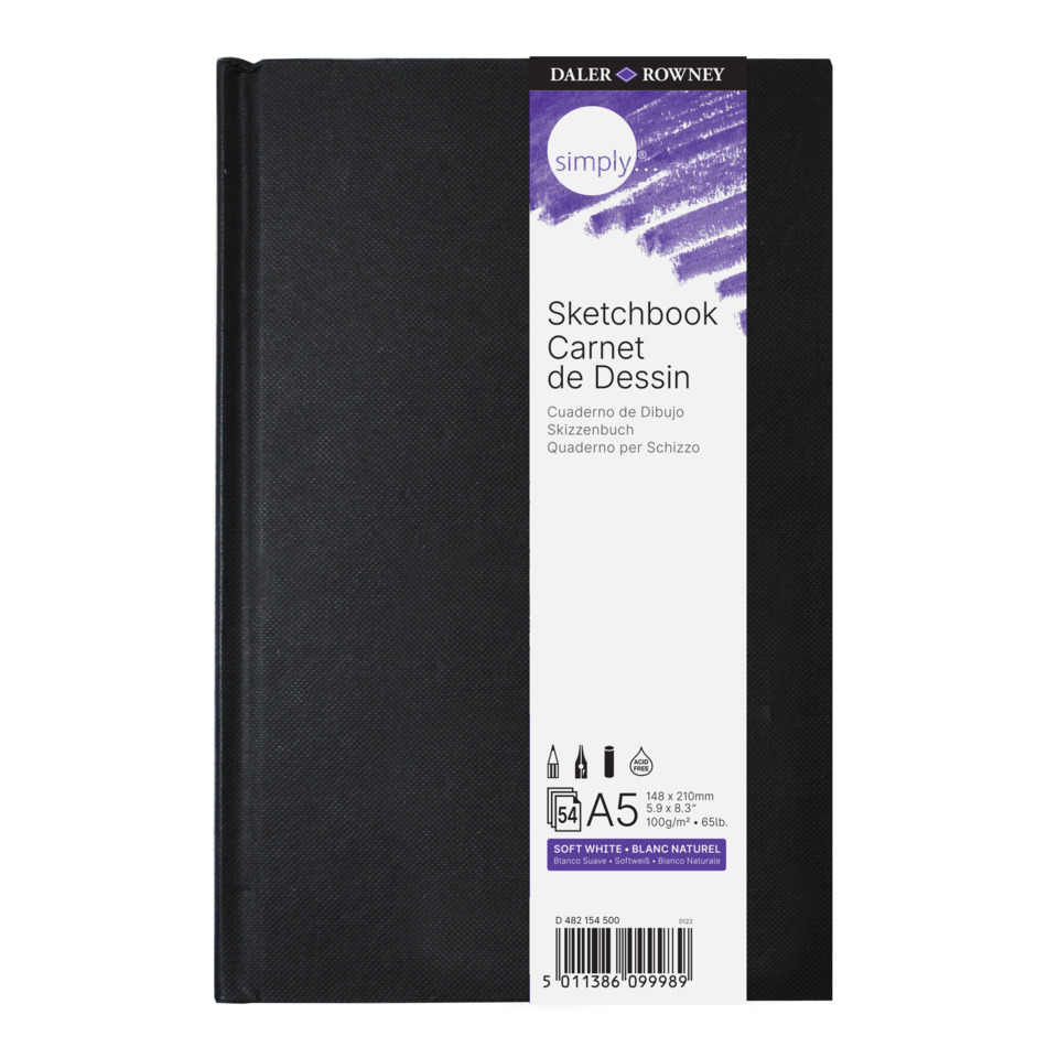 Skizzenbuch, A5, Kunstpapier, Schwarz, Soft White