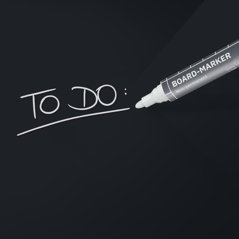 Board-Marker, weißer Marker, Trockentext, Markierstift, To-Do-Liste