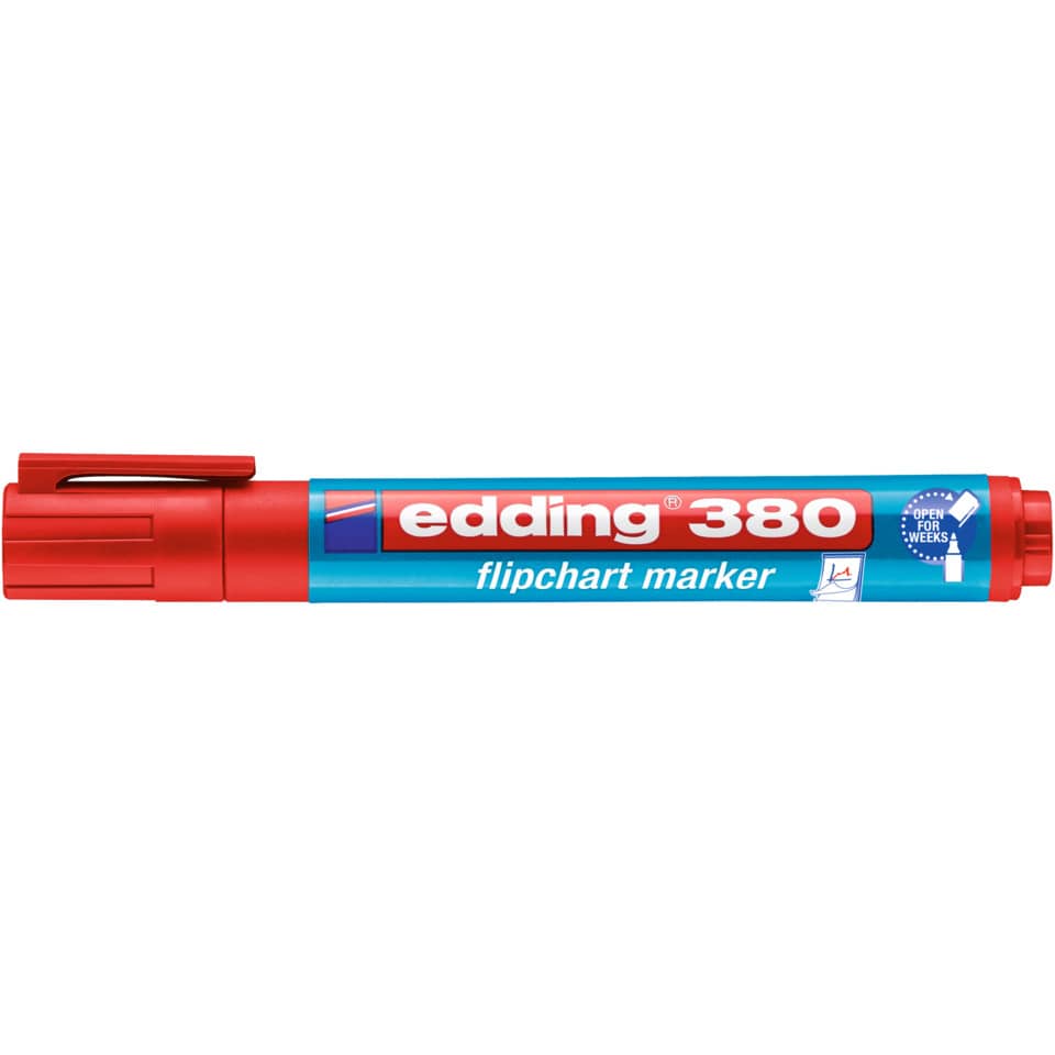 Flipchartmarker 380, 1,5-3mm, Rundspitze, rot EDDING 4-380002
