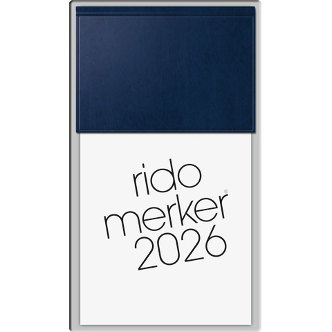 Tagesblock Merker 2026, 10,8 x 20,1 cm, 1T/1S, Miradur, dunkelblau RIDO 70-35 003 386