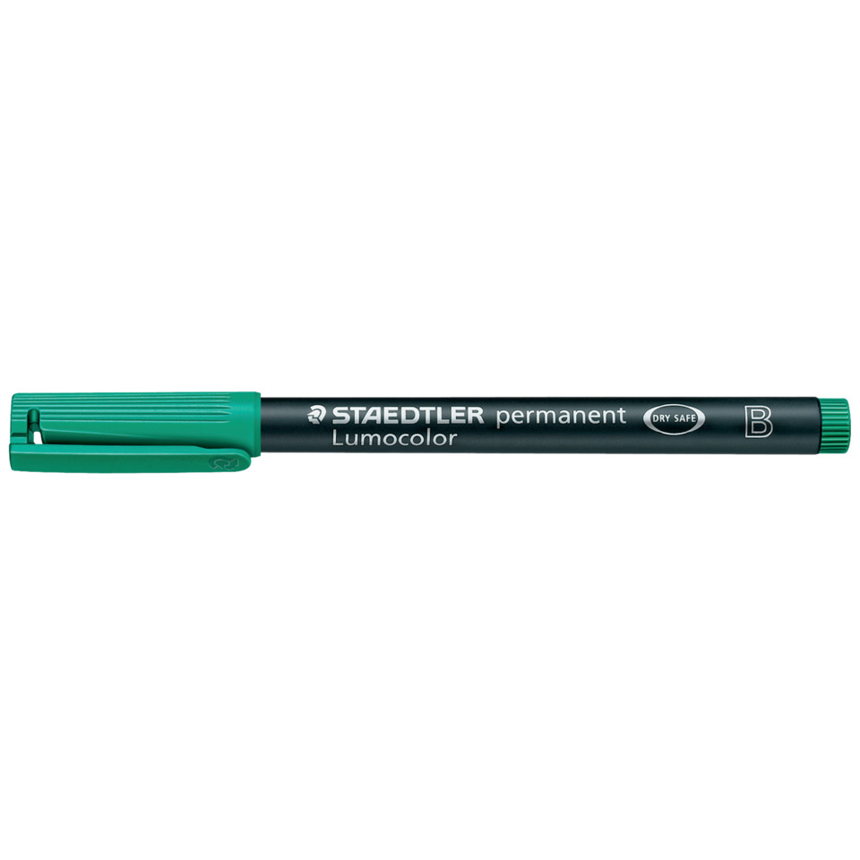 Permanentmarker, Lumocolor, grün, trockensicherheit, kugelschreiber
