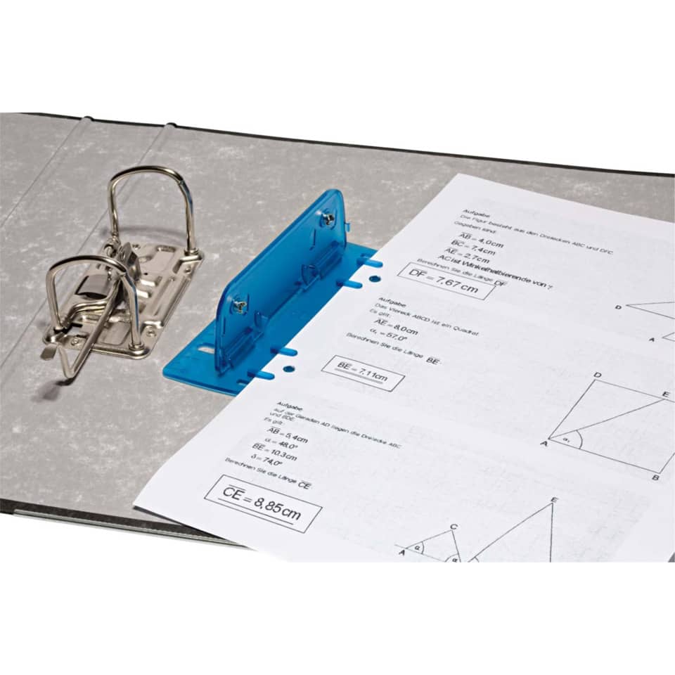 Ringbinder, Ordner, blauer Ordner, Metallringe, Blattschutz