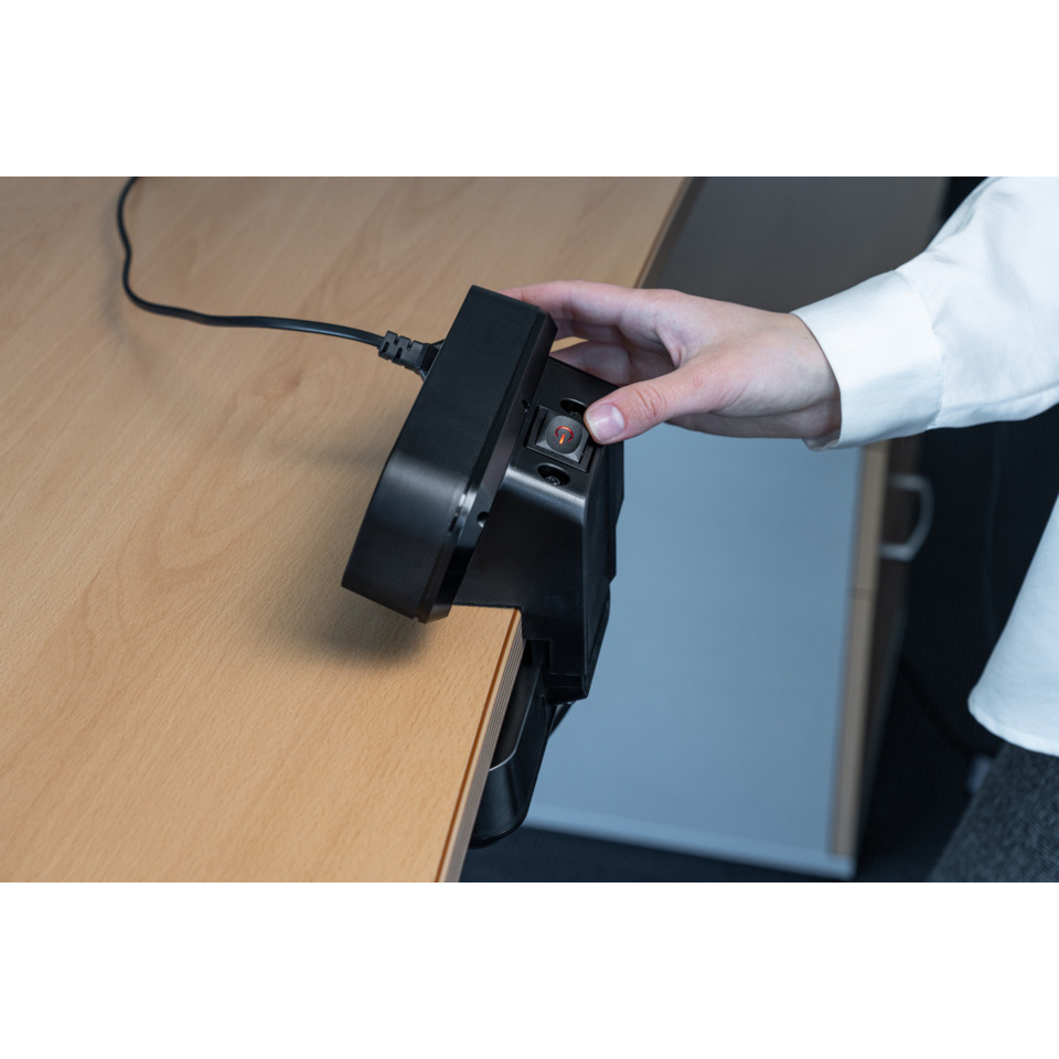 Schreibtisch-Scanner, USV-Stecker, Kabel, Tischrand-Halterung, Elektrische Steckdose