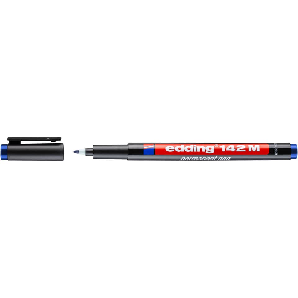 Permanentmarker, Marker, Kugelschreiber, Edding 142M, Blau