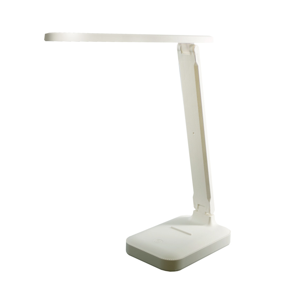 Schreibtischlampe, Tischleuchte, LED-Lampe, weiß, regelbare Höhe